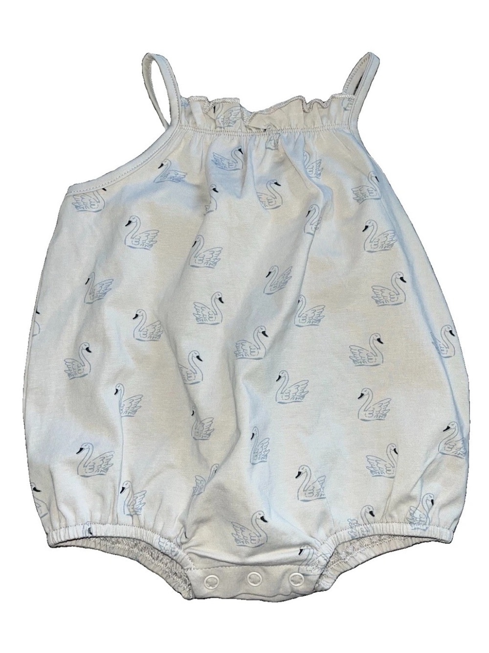Mebie Baby Swan Bubble Romper NWT 3-6 Months